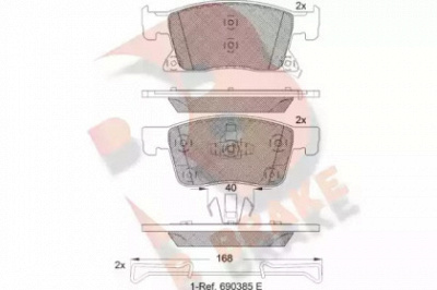 R BRAKE rb2245 -  Комплект тормозных колодок, дисковый тормоз
